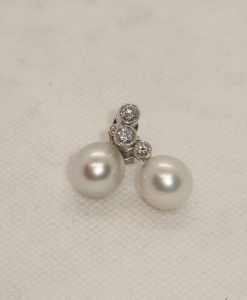 Naušnice sa perlom i dijamantima