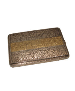 Silver Cigarette Case with Gold Details